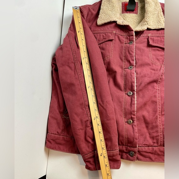 Dickies womens canvas trucker jacket faux Sherpa liner rust colour size 2XL - Picture 8 of 8